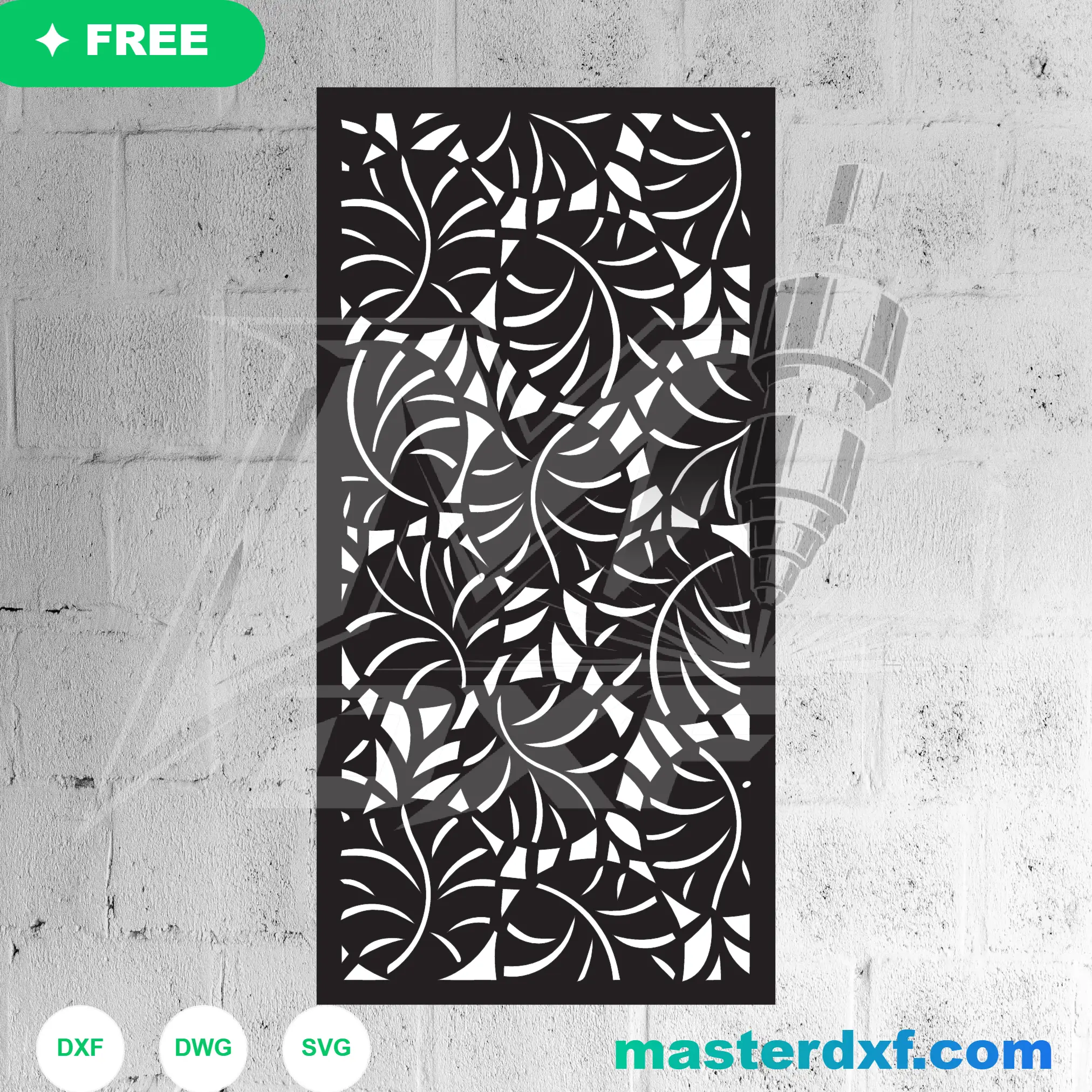 Biophilic Palm Frond and Leaf Cluster CNC Pattern DXF File